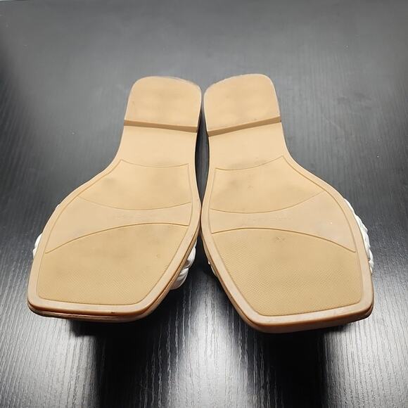 MARC FISHER SQUARE TOE SLIDES CRISS CROSS RIBBON THICK LEATHER BOTTOMS W.SIZE 10 - Picture 10 of 16